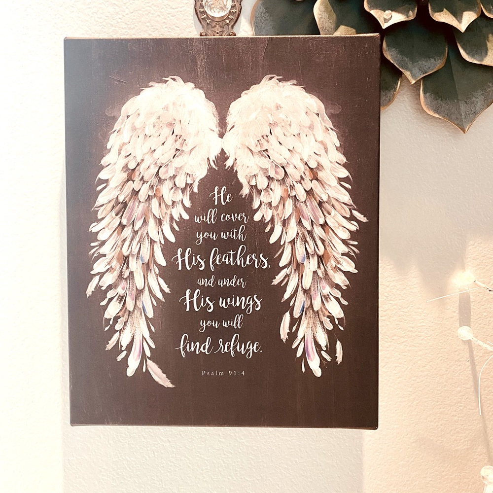 ✝️Scripture Art🕊Psalm 91:4🪶18x24